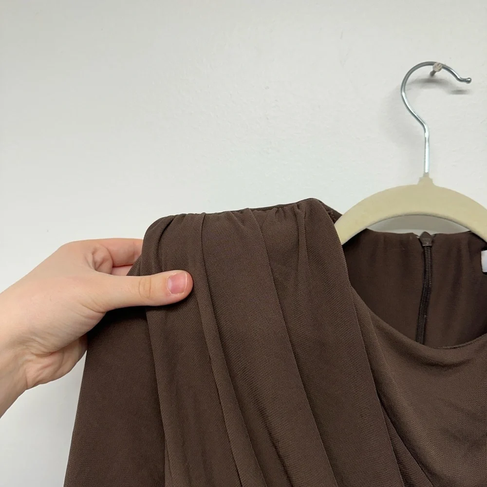 Zara Draped Brown Cutout Mini Dress, Size XS - Picture 14 of 15